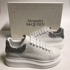 Alexander McQueen Low Top Platform Trainer 36 White Glitter Larry Oversized